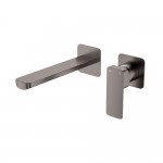 Tono Basin/Bath Wall Mixer Set, Square Plates, 200mm Outlet, Gun Metal Tono Basin/Bath Wall Mixer Set, Square Plates, 200mm Outlet, Gun Metal